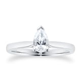 Goldsmiths Platinum 0.50ct Diamond Pear Cut Solitaire Engagement Ring