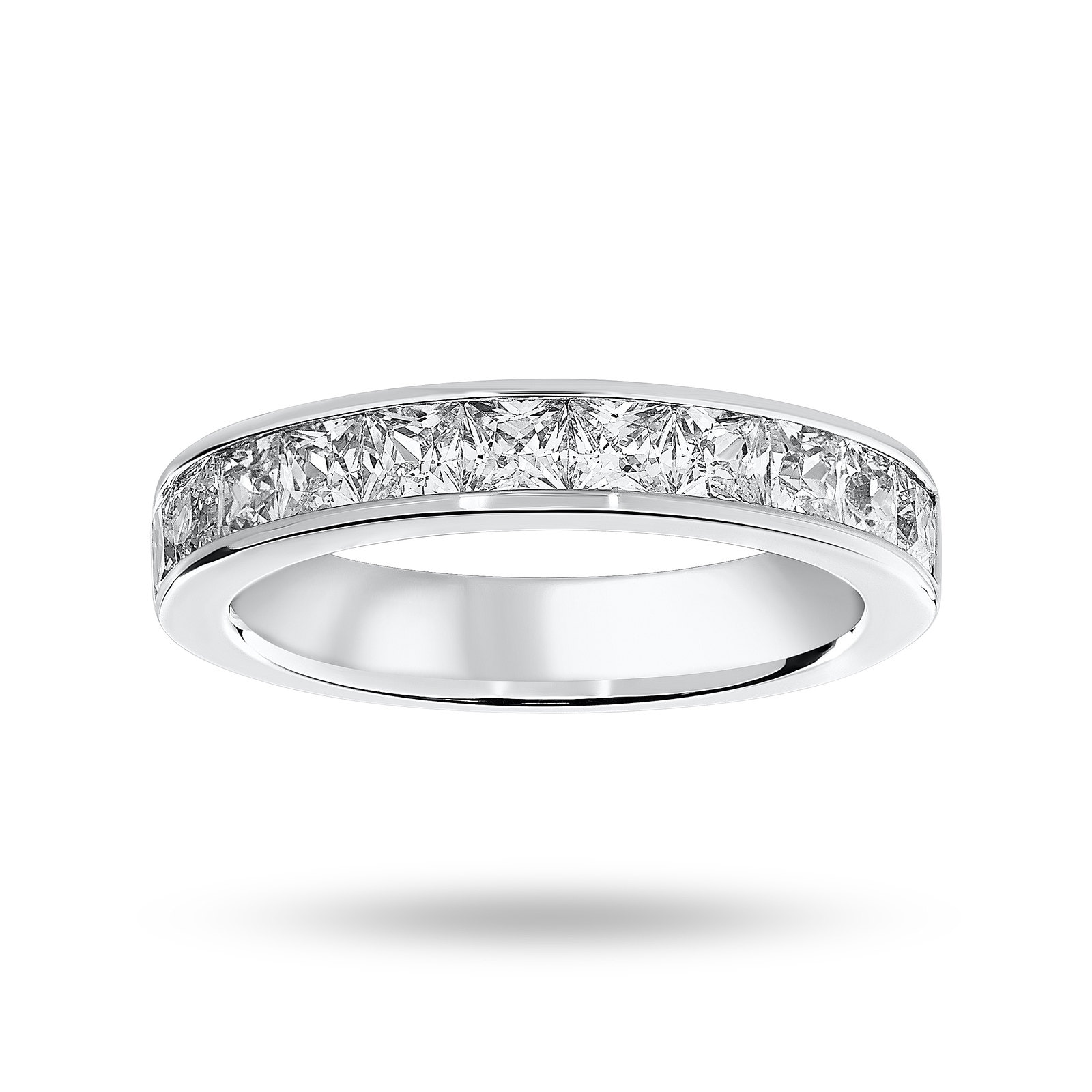 Mappin & Webb Platinum 1.50 Carat Princess Cut Half Eternity Ring Mappin & Webb Platinum 1.50 Carat Princess Cut Half Eternity Ring