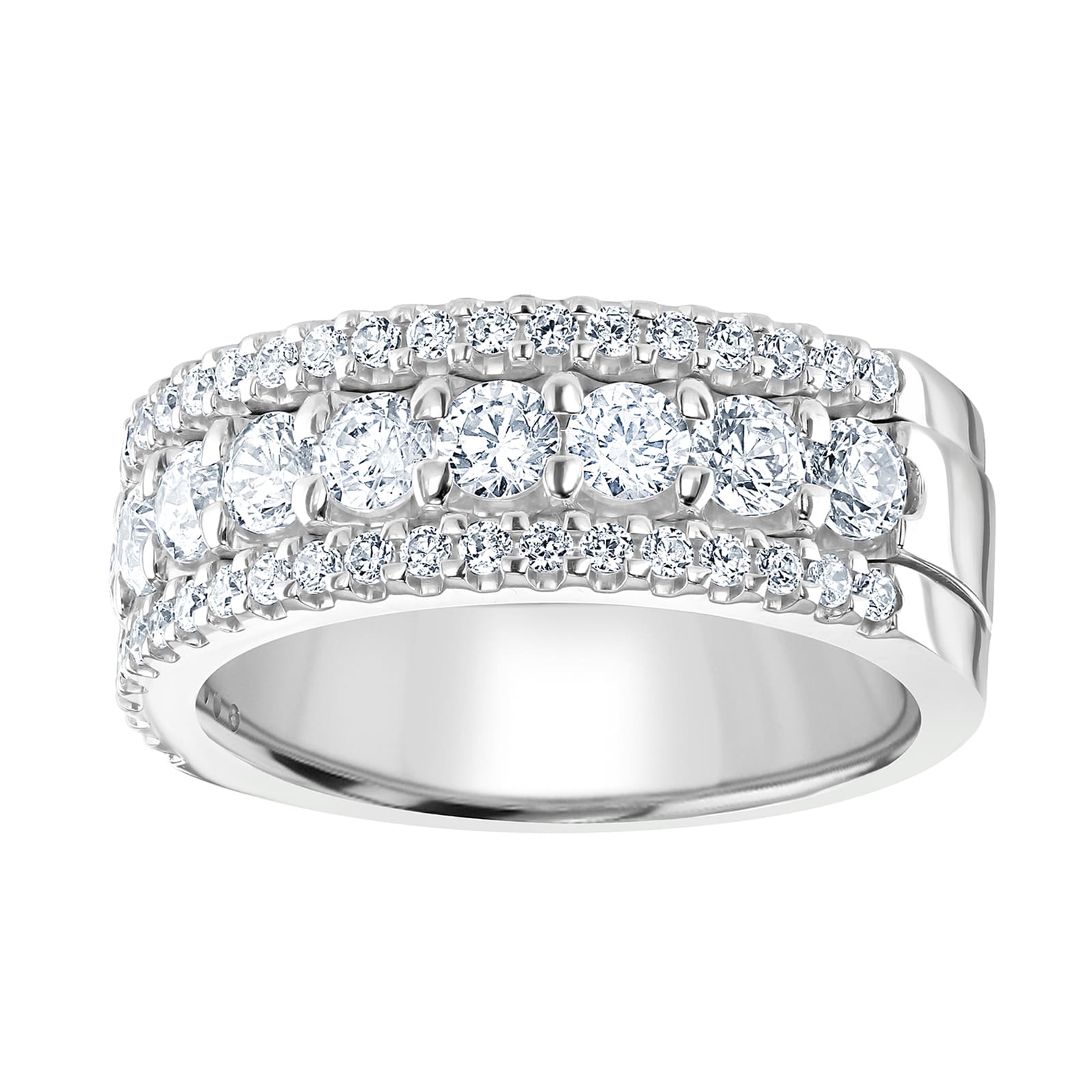 Goldsmiths Platinum 1.43cttw Triple Row Claw Set Diamond Half Eternity Ring Goldsmiths Platinum 1.43cttw Triple Row Claw Set Diamond Half Eternity Ring