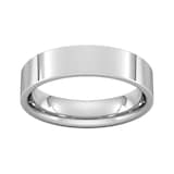 Goldsmiths 5mm Flat Court Heavy  Wedding Ring In 950  Palladium