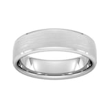 Goldsmiths 6mm Traditional Court Standard Polished Chamfered Edges With Matt Centre Wedding Ring In 950 Palladium