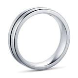 Goldsmiths 6mm Gents Titanium Wedding Ring With A Matte Finish And Engraved Line
