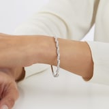 Goldsmiths 18ct White Gold 1.50cttw Diamond Twist Bangle