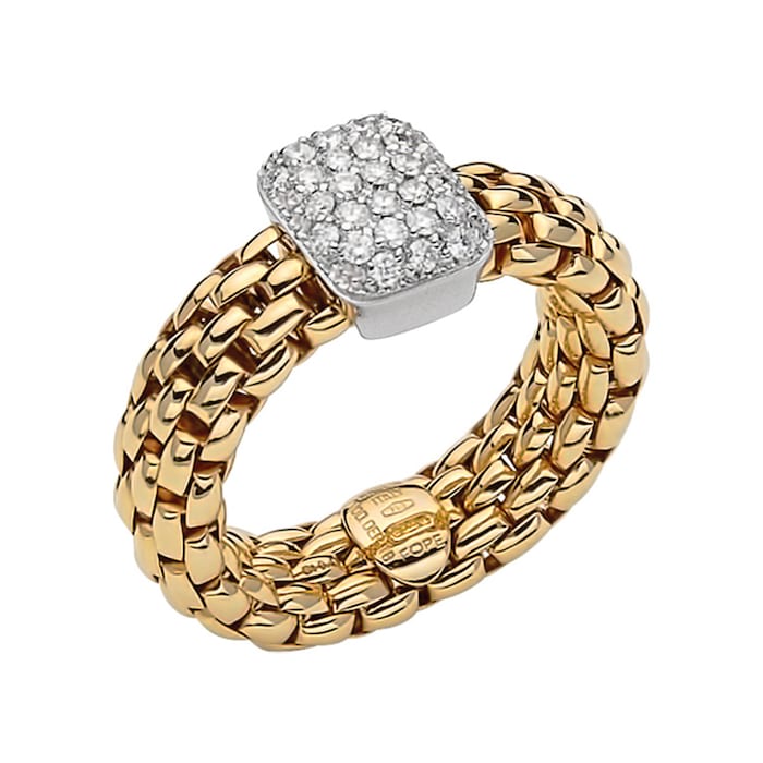 Fope 18k Yellow Gold 0.41cttw Diamond Vendome Ring - Size Medium