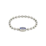 Gucci Gucci Interlocking Sterling Silver & Blue Enamel Bracelet - 19cm
