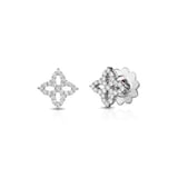Roberto Coin 18k White Gold 0.32cttw Diamond Princess Flower Small Open Stud Earrings