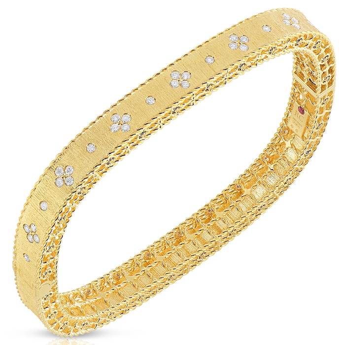 Roberto Coin 18k Yellow Gold 0.48cttw Diamond Princess Bangle