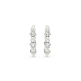 SWAROVSKI Matrix Silver Coloured Cubic Zirconia & Pearl Hoop Earrings