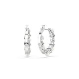 SWAROVSKI Matrix Silver Coloured Cubic Zirconia & Pearl Hoop Earrings
