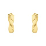 AMOR 9ct Yellow Gold Cross Over Hoop Earrings