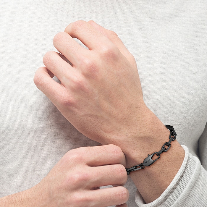 BOSS Gents BOSS Kane Black Stainless Steel Bracelet